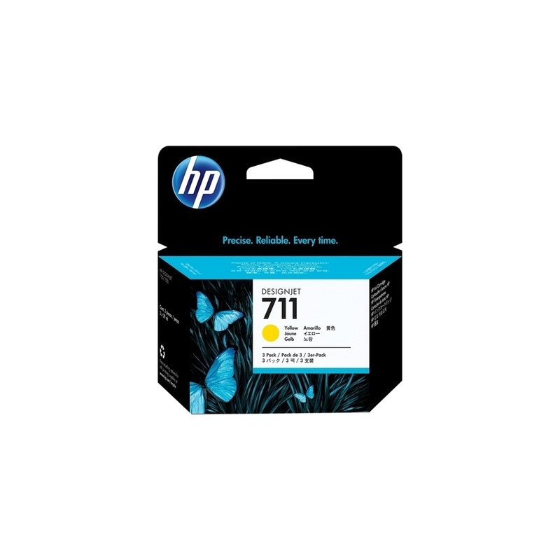 711 - Pack x 3 Cart. Encre Marque Hp CZ136A - Jaune