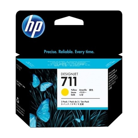 711 - Pack x 3 Cart. Encre Marque Hp CZ136A - Jaune