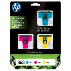363 - Pack x 3 Cart. Encre Marque Hp CB333EE - Cyan Magenta Jaune