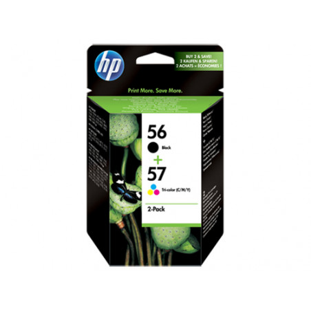 56/57 - Pack x 2 Cart. Encre Marque Hp SA342AE - Noir Tricolor