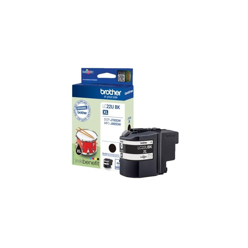 22UBK - Cart. Encre Marque Brother LC22UBK - noir