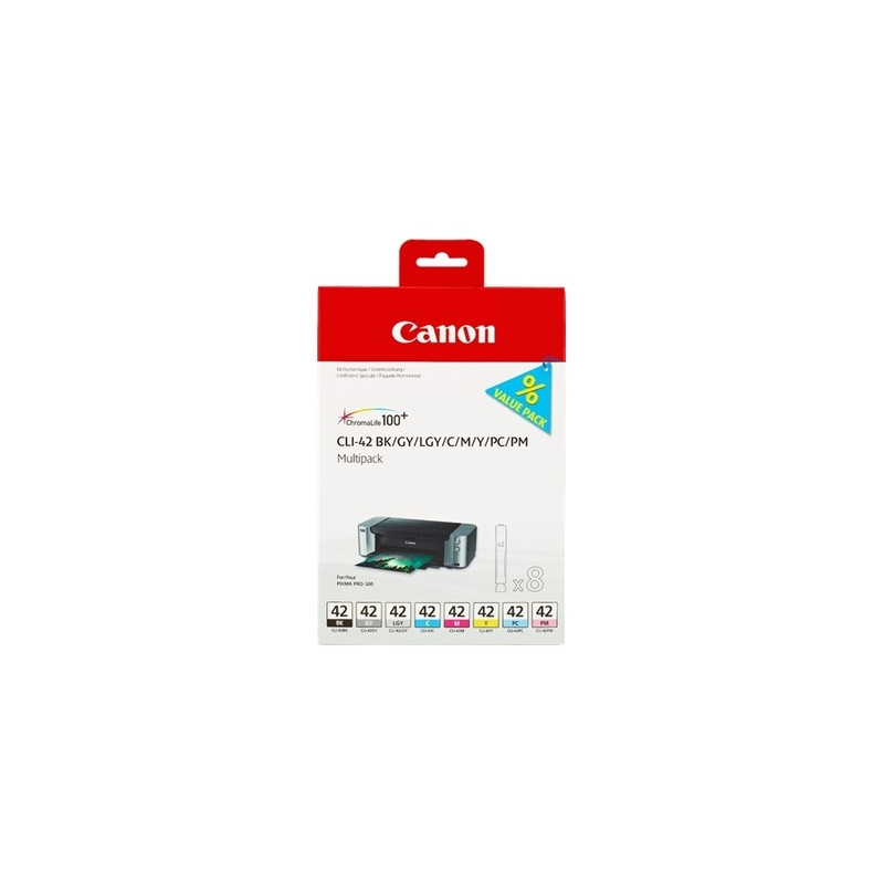 42 - Pack x 8 Cart. Encre Marque Canon 6384B010 - 8 Couleurs