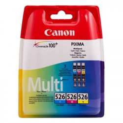 526 - Pack x 3 Cart. Encre Marque Canon CLI-526, 4541B009 - Cyan Magenta Jaune