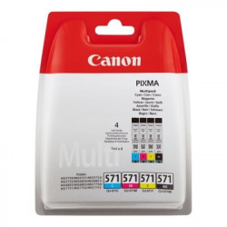 571 - Pack x 4 Cart. Encre Marque Canon 0386C004 - Noir Cyan Magenta Jaune