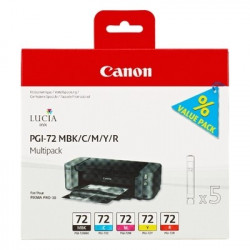 72 - Pack x 5 Cart. Encre Marque Canon 6402B009 - Noir Cyan Magenta Jaune Light