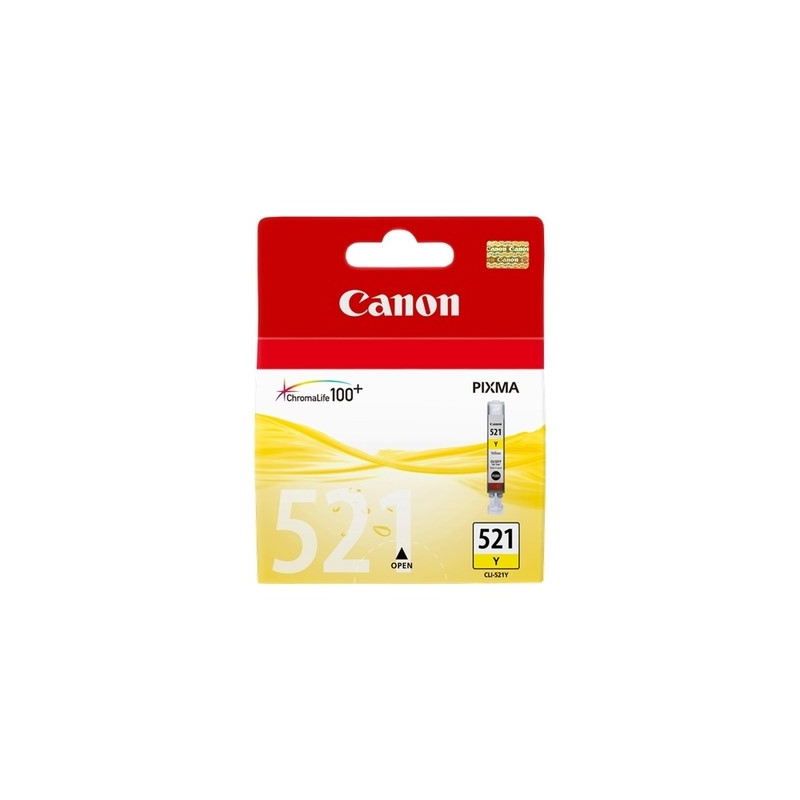 521 - Cart. Encre Marque Canon CLI-521Y, 2936B001 - Jaune