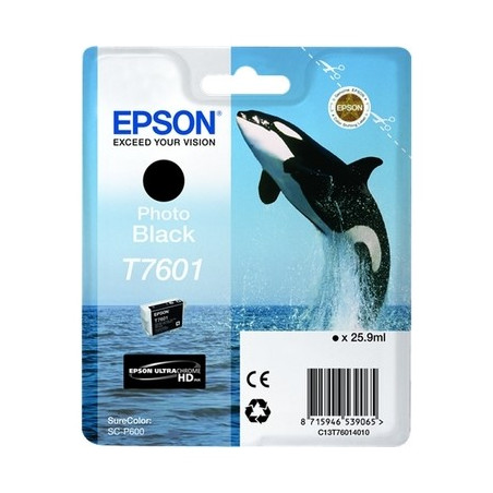 7601 - Cart. Encre Marque Epson C13T76014010 / T7601 - Photo noir