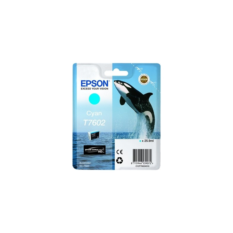 7602 - Cart. Encre Marque Epson C13T76024010 / T7602 - Cyan