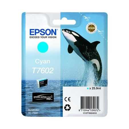 7602 - Cart. Encre Marque Epson C13T76024010 / T7602 - Cyan