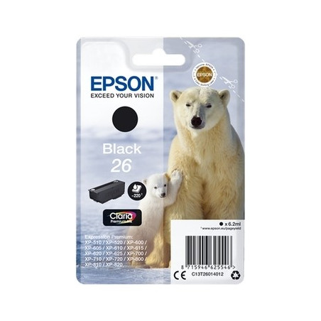 26 - Cart. Encre Marque Epson T260140 - noir