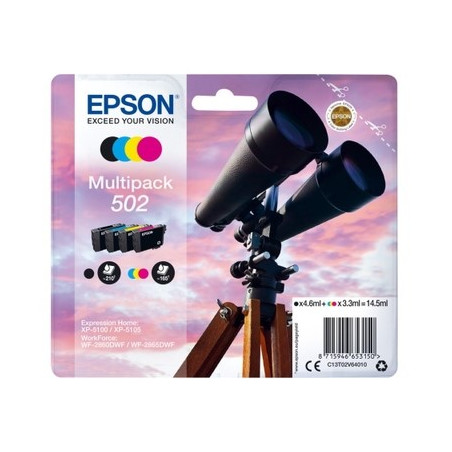 502 - Pack x 4 Cart. Encre Marque Epson T02V640 - Noir Cyan Magenta Jaune