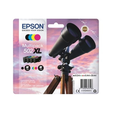 502XL - Pack x 4 Cart. Encre Marque Epson T02W640 - Noir Cyan Magenta Jaune