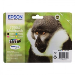 895 - Pack x 4 Cart. Encre Marque Epson C13T0895 4011 - Noir Cyan Magenta Jaune