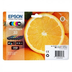 33 - Pack x 5 Cart. Encre Marque Epson C13T33374011 - Noir Cyan Magenta Jaune