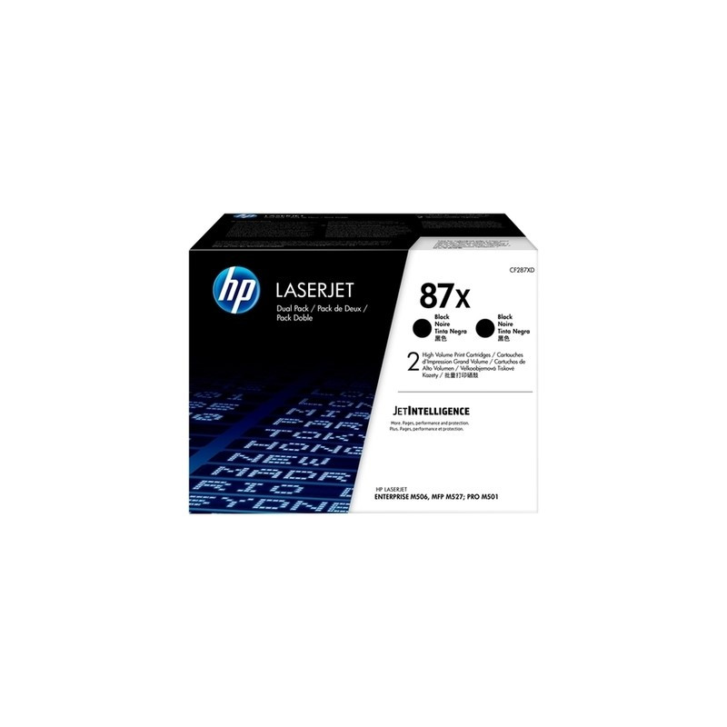 87X - Pack 2 Toner Marque Hp CF287XD, 87X - noir