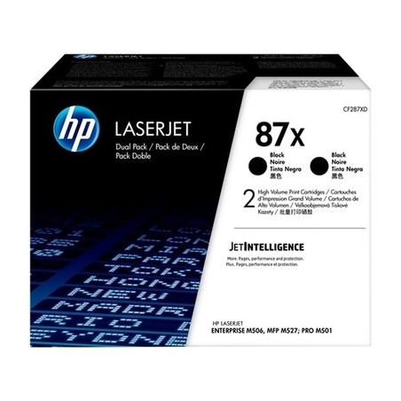 87X - Pack 2 Toner Marque Hp CF287XD, 87X - noir