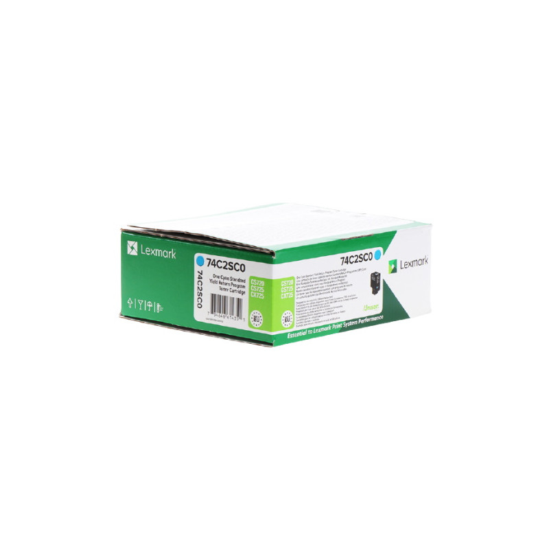 742S - Toner Marque Lexmark 74C2SC0 - Cyan