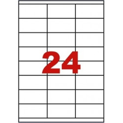 TE2647 - 12 000 étiquettes sur 500 feuilles A4 (soit 24 étiquettes par feuille) blanche pour imprimante laser