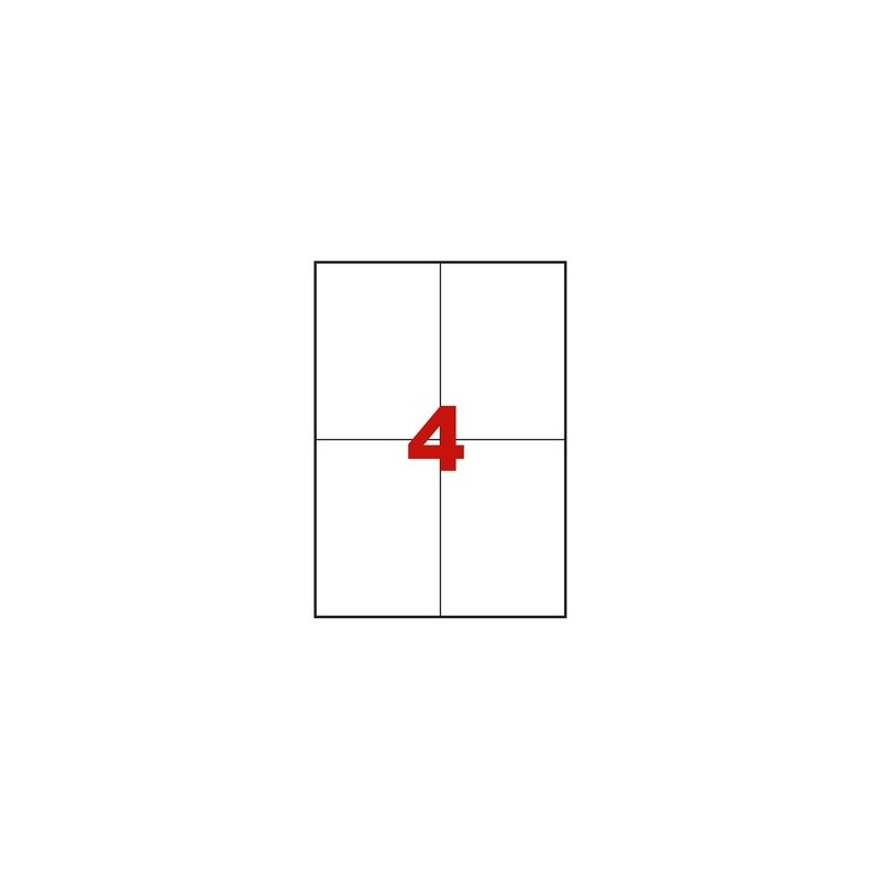 TE3351 - 400 étiquettes sur 100 feuilles A4 (soit 4 étiquettes par feuille) blanche pour imprimante laser