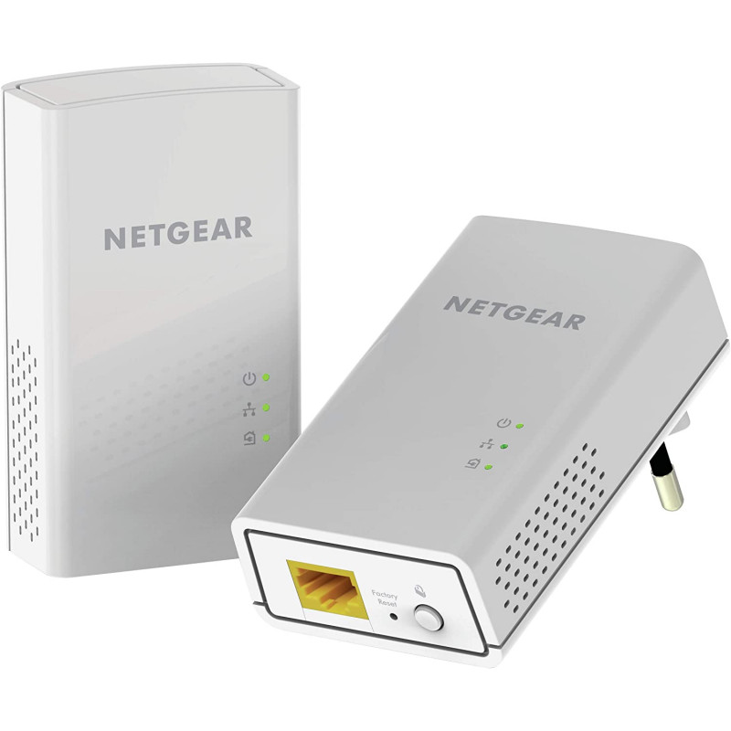 PL1000-100PES - Pack de 2 adaptateurs CPL Gigabit Netgear SANS PRISE Nouvelle génération Débit 1000Mbps port 10/100/1000 RJ45